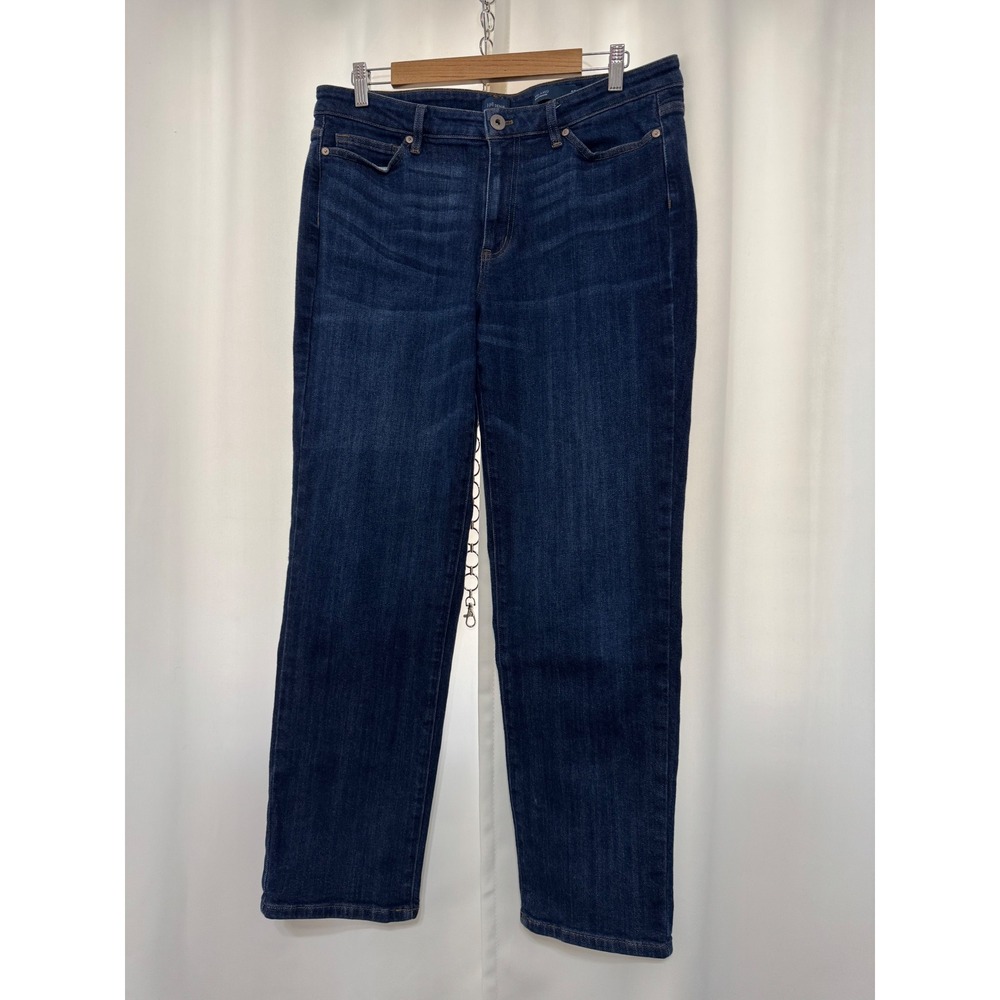 J. Jill Relaxed Boyfriend Jeans Dark Wash Indigo Denim Straight Leg Womens 12